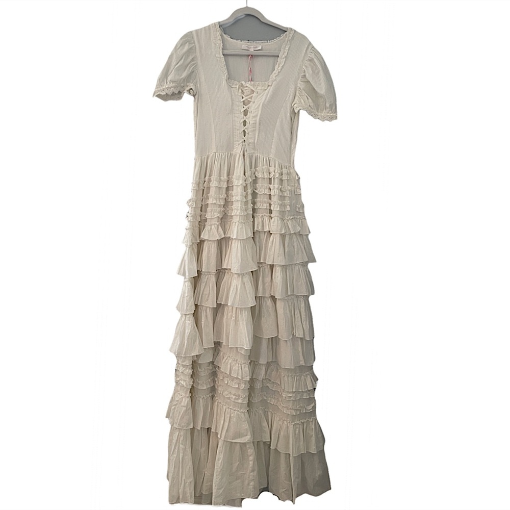 White Ruffle Maxi Dress by Amy Jane London - Never Worn